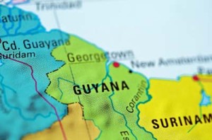 Grensgebied Suriname-Guyana (bron kaart: http://www.caribbean360.com/)