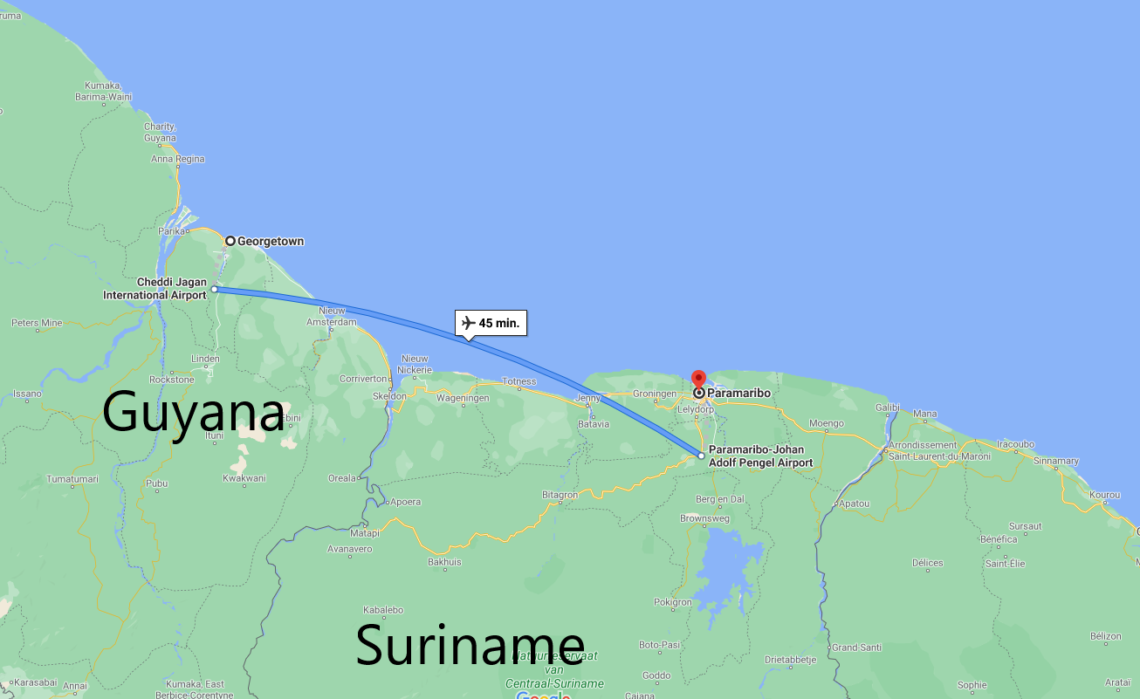 Luchtvaartovereenkomst Tussen Suriname En (Brits)-Guyana - Groenroodwit